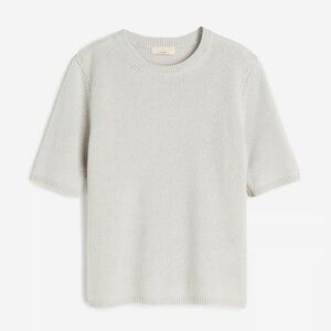 H and M Premium Collection Pure Cashmere Light Grey Top